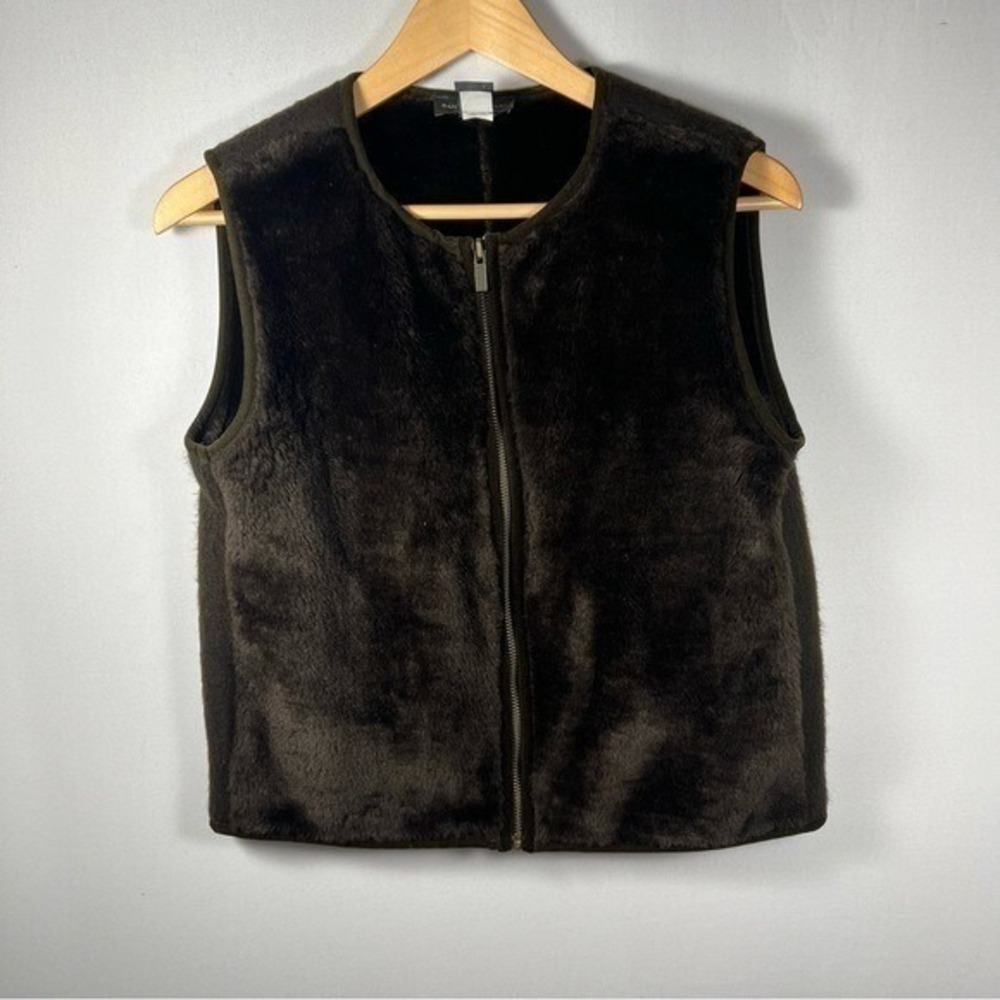 Banana Republic dark brown faux fur vest Size Small Vintage